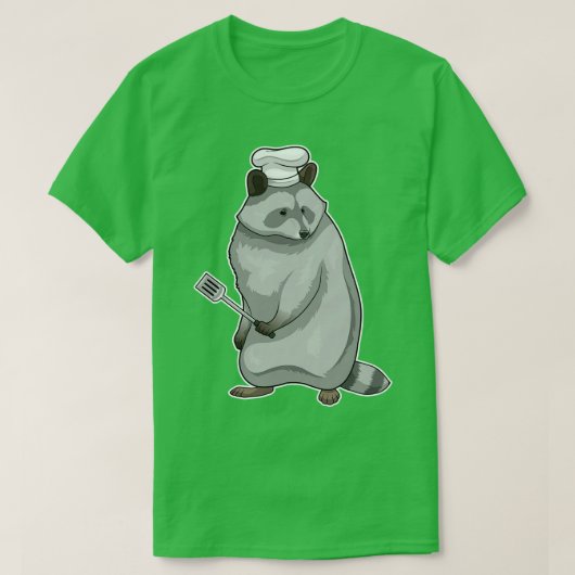 T-shirt Racoon Cook Chef casquette (Design devant)