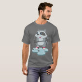 T-shirt Racoon Hockey sur glace bâton de hockey sur glace (Devant entier)