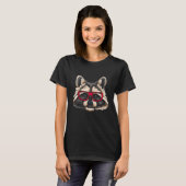 T-shirt Racoon portant des nuances ver de livre Serpent Sp (Devant entier)