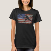 T-shirt Racquetball Retro USA Flag Squash 4th of July Racq (Devant)