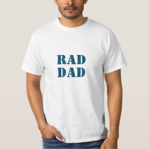 T-shirt Rad Papa blanc & turquoise bleu moderne typographi