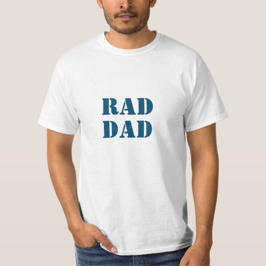 T-shirt Rad Papa blanc & turquoise bleu moderne typographi (Devant)