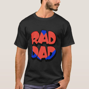 T-shirt Rad Papa Fête des pères Rouge Coeur Bleu Cool tend