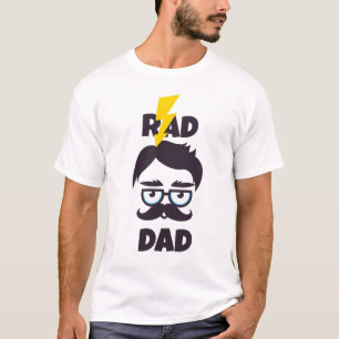 T-shirt Rad Papa Moderne Simple Art Blanc Illustration