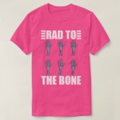 T-shirt Rad To Bone Radiology Rocking Skeleton Hand Ra (Design devant)