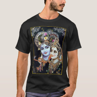 T-shirt Radha-Krishna : Fleurs divines de ॐ d'amour