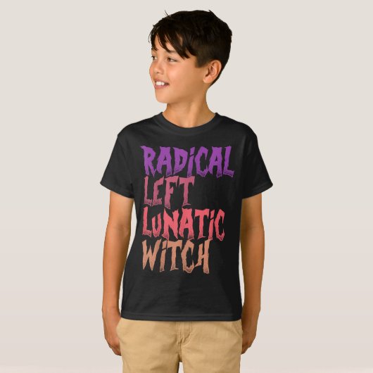 T-shirt Radical Left Lunatic Witch Funny Halloween Feminis (Devant entier)