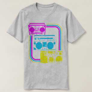 T-shirt Radio Boombox Rétro Vintage 80s