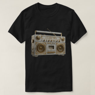 T-shirt Radio Boombox Vintage Marbre & Or Luxueux 90