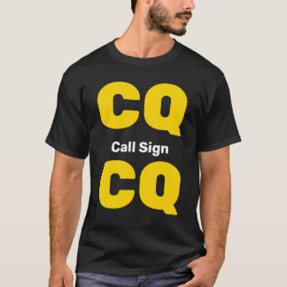 T-shirt Radio Ham Shirt Gold CQ Light Gray Call