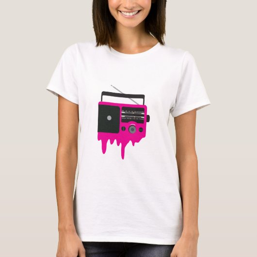 T-shirt Radio rose fondu (Devant)