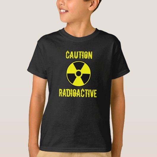 T-shirt radioactif de précaution d'enfants (Devant)