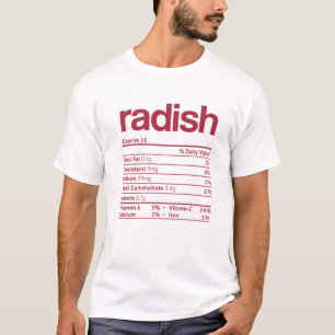 T-shirt Radish Nutrition Fact Drôle Thanksgiving Noël