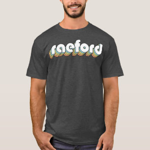 T-shirt Raeford Retro Typographie arc-en-ciel style défraî