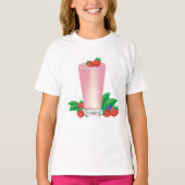 T-shirt Rafraîchir Berry Smoothie Boisson Rose (Devant)