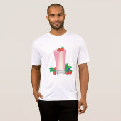 T-shirt Rafraîchir Berry Smoothie Boisson Rose (Devant entier)