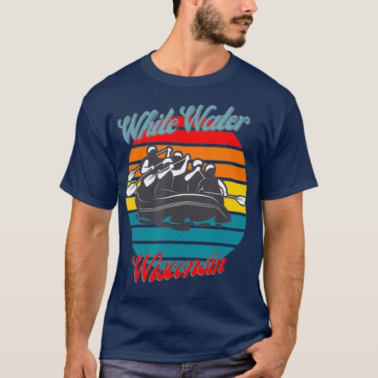 T-shirt Rafting d'eau blanche Wisconsin (Devant)