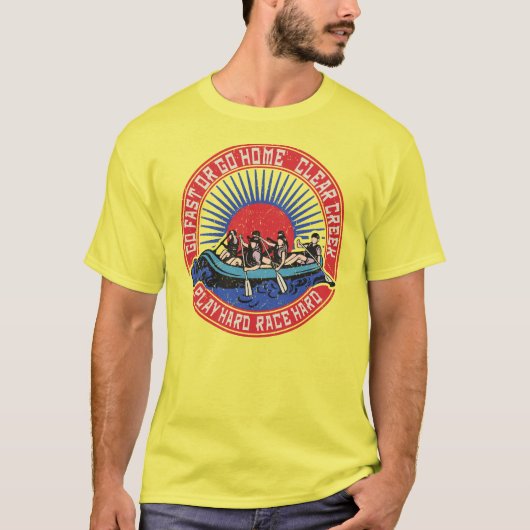 T-shirt Rafting Retro Clear Creek. (Devant)
