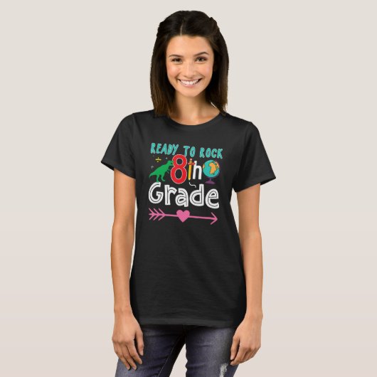 T-shirt Ragdoll Cat Back To School Ready To Rock 8th Grade (Devant entier)