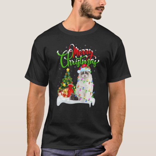 T-shirt Ragdoll Cat  Xmas Decorations Santa Ragdoll Christ (Devant)