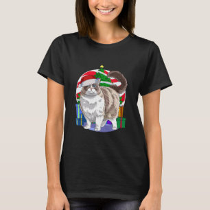 T-shirt Ragdoll Chat Cute Père Noël Arbre de Noël