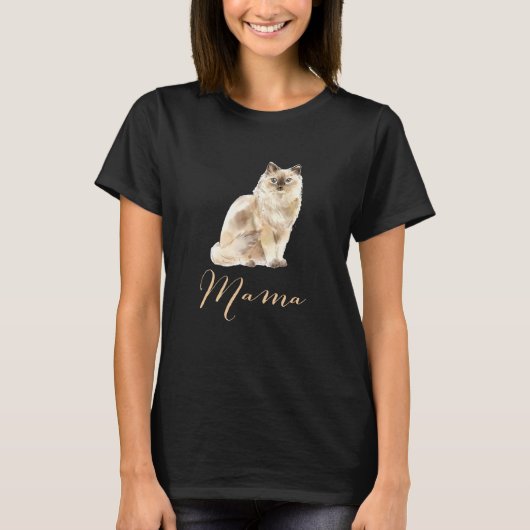 T-shirt Ragdoll Chat Mama Chat Maman Chat Mama Présente Mo (Devant)