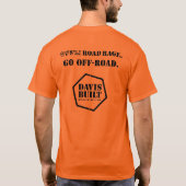 T-shirt RAGE DE ROUTE. (noir/orange) (Dos)