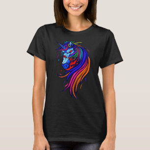 T-shirt Rage Horse Horreur Halloween Art animal coloré