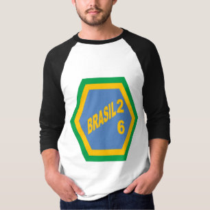 T-Shirt raglan à manche pour hommes BRASIL 26