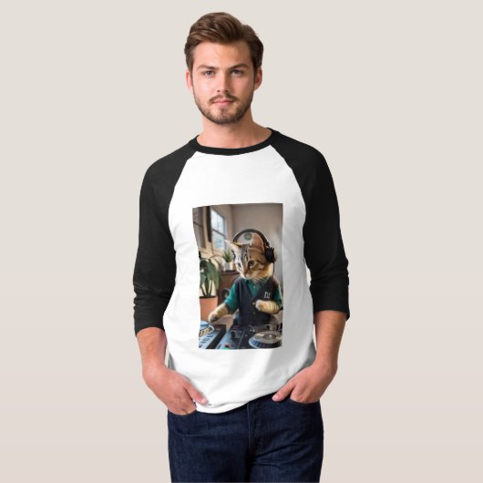 T-shirt Raglan à manches 3/4 pour hommes (Devant entier)