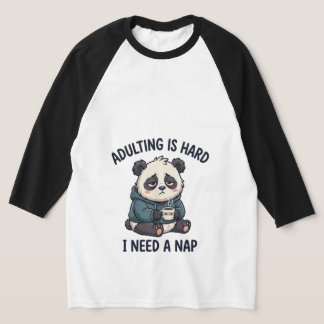 T-shirt raglan baseball Adulting est dur j'ai beso