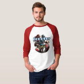 T-shirt raglan basic pour hommes à manches 3/4 (Devant entier)
