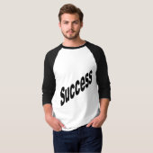 T-shirt raglan blanc noir SUCCESS (Devant entier)