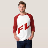 T-shirt raglan blanc rouge FLORIDA (Devant entier)
