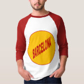 T-shirt raglan blanc rouge homme  BARCELONA (Devant)