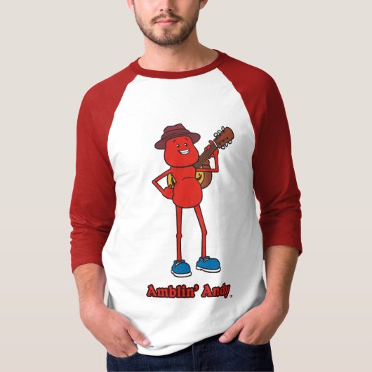 T-shirt Raglan de base de douille d'Andy 3/4 (Devant)