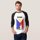 T-shirt Raglan de base de douille de Haribon 3/4 (Devant entier)