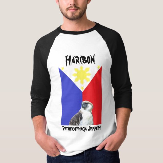 T-shirt Raglan de base de douille de Haribon 3/4 (Devant)