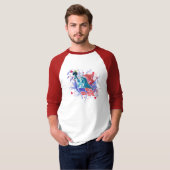 T-shirt Raglan de base de douille de liberté 3/4 (Devant entier)