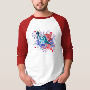 T-shirt Raglan de base de douille de liberté 3/4