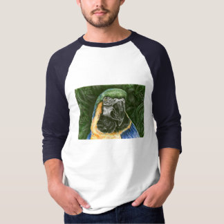 T-shirt Raglan de base des hommes d'ara de bleu et d'or le