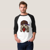 T-shirt Raglan frais de chien (Devant entier)