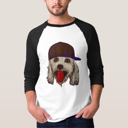 T-shirt Raglan frais de chien (Devant)