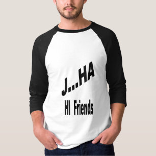 T-shirt raglan noir blanc Homme JHA FAMOUS CLOW