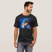 T-shirt Rahu Conmodèle de manger une lune (Devant entier)