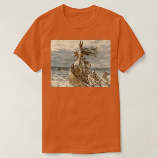 T-shirt Raid vintage Vikings Peinture 1873 (Design devant)
