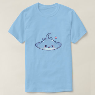 T-shirt Raie manta Kawaii adorable avec cœur