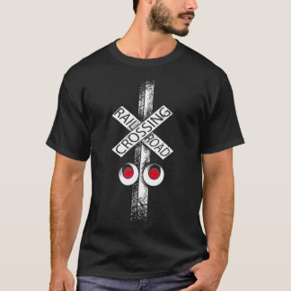 T-shirt Railroad Crossing  Cute Road Sign Crossing Gift 