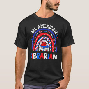 T-shirt Rainbow All American Librairie Patriotic Usa 4th O