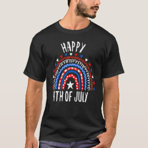 T-shirt Rainbow American Flag Heureux 4 juillet enfants am